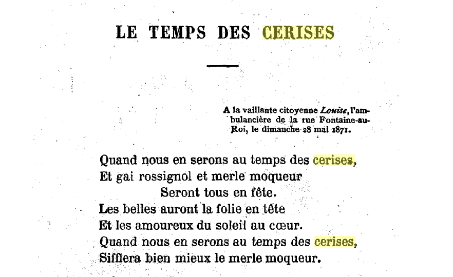 le temps des cerises