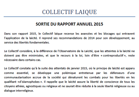 rapport laicite