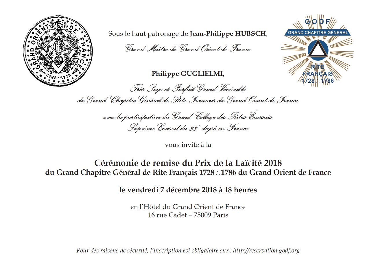 Prix Laicite GCG 2018