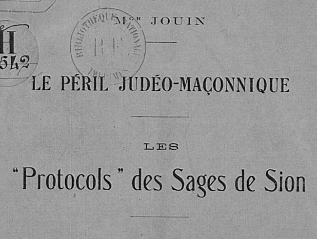 Mgr Jouin Peril judeo maconnique