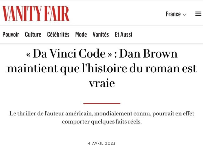 Vanity Fair Da Vinci Code