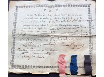 Diplome Bon Cousin Charbonnier 1808