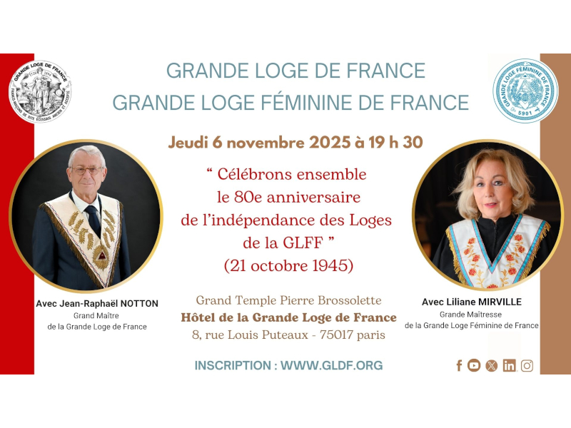 La GLDF et la GLFF fêtent les 80 ans de la GLFF - Hiram.be
