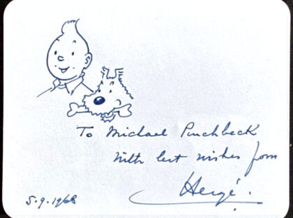 Herge dessin original 3 points