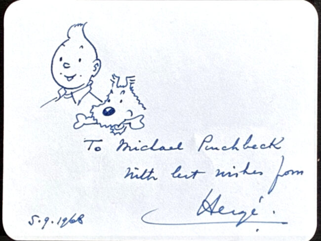 Herge dessin original 3 points